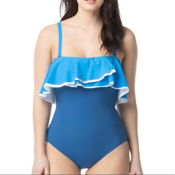 Coco Reef Contours Agate Ruffle Bandeau Swim - Picture 3 of 10